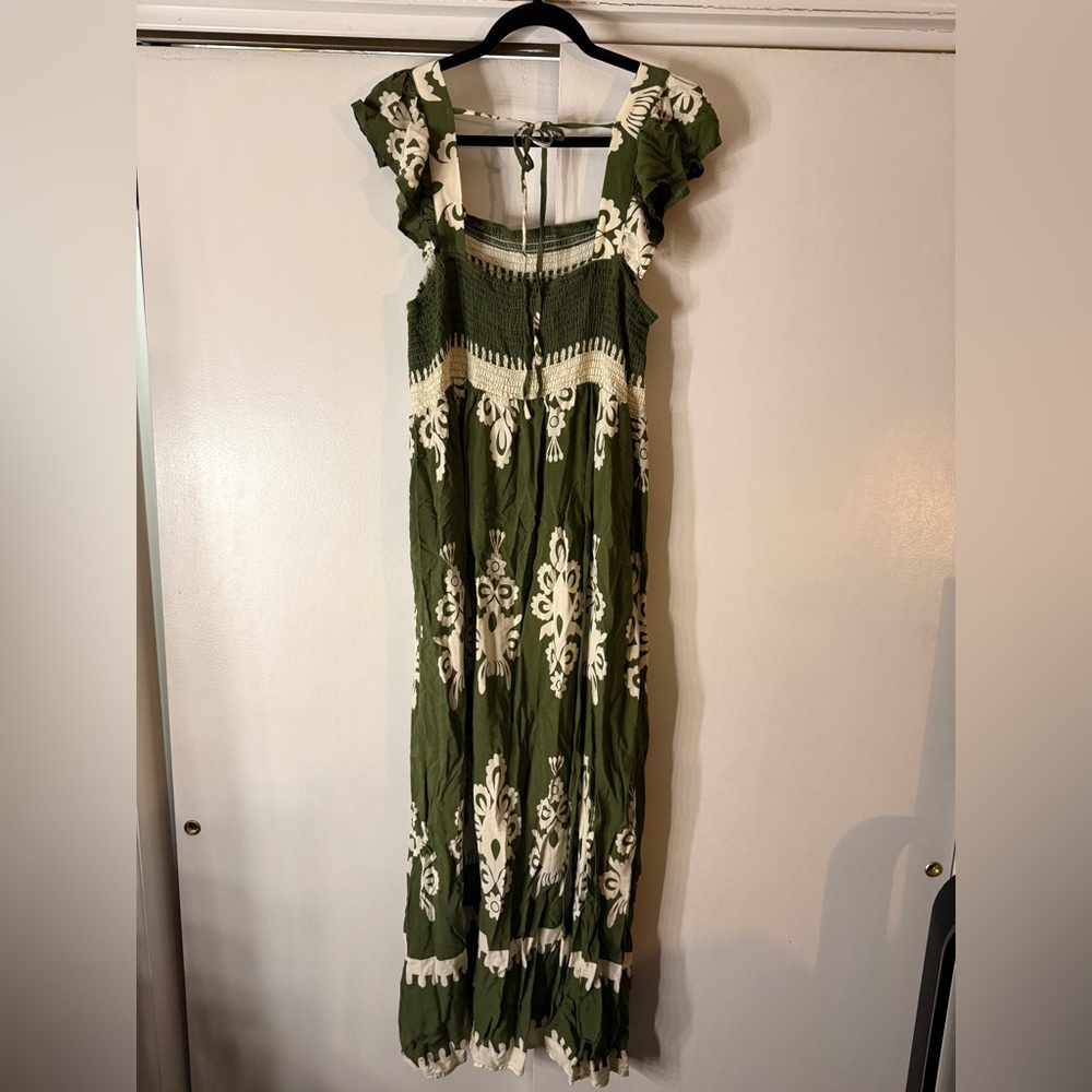 SHEIN Green Maxi Dress with White Print - Picture 6 of 6